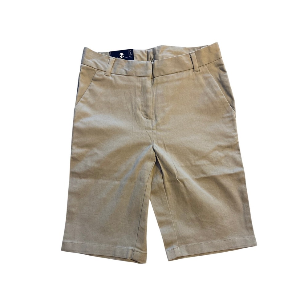 IZOD Kids Khaki School Uniform Shorts Adjustable Waist Stretch Size 3 (B24)